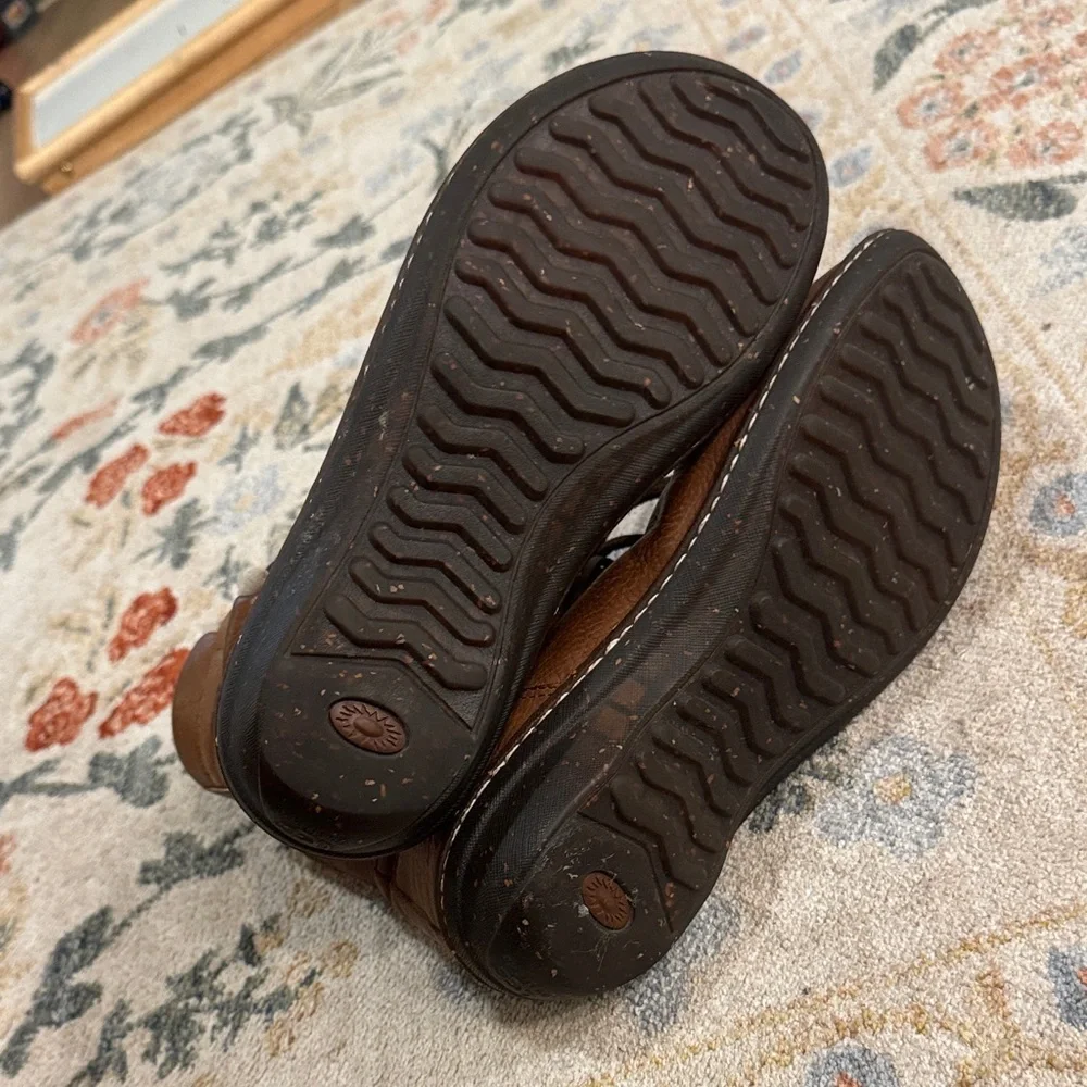 UGG Chestnut Leather Boots with Shearling - Picture 7 of 7